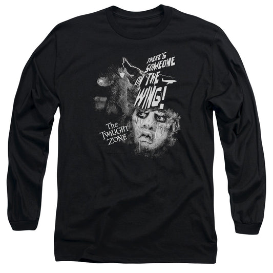 Twilight Zone Someone On The Wing Mens Long Sleeve Shirt Black Officially Licensed