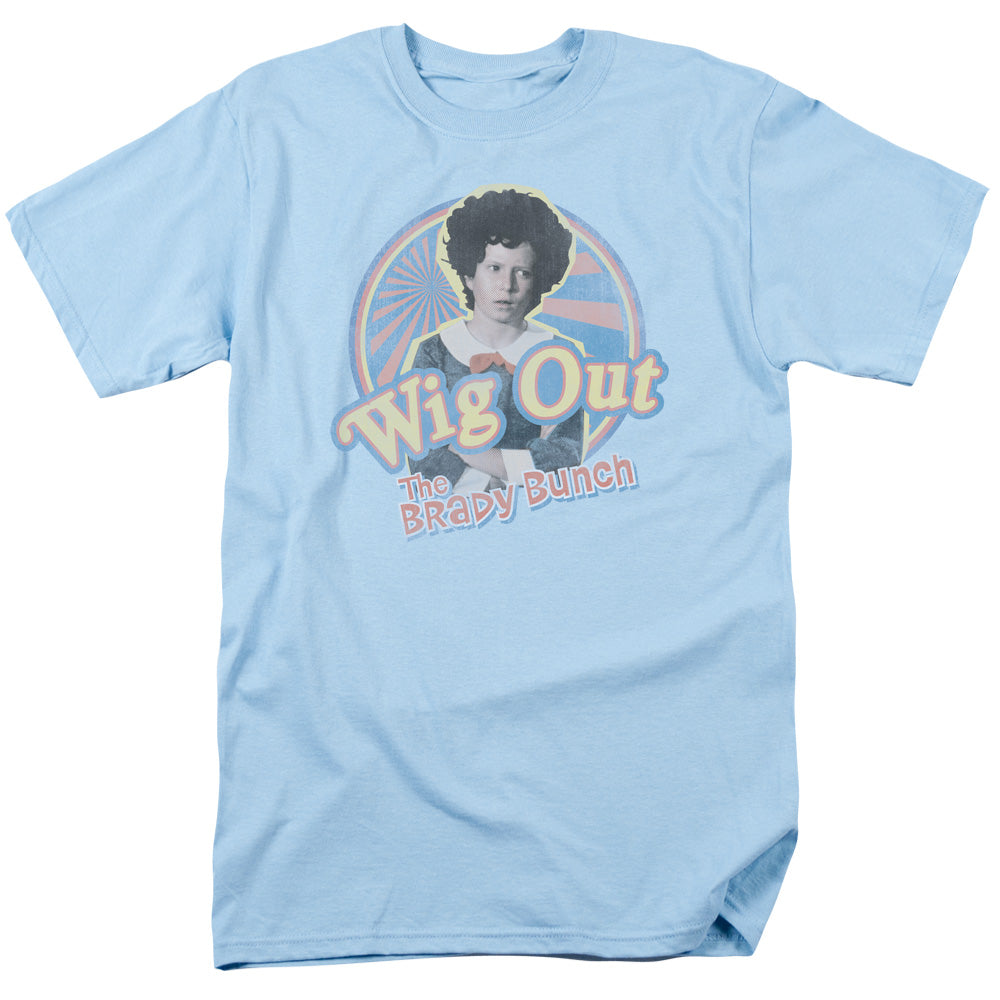 Brady Bunch Wig Out Mens T Shirt Light Blue
