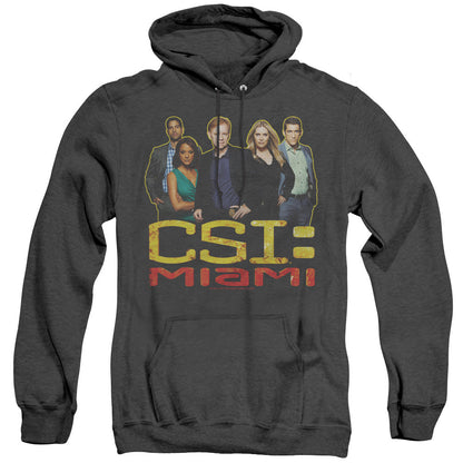 Csi Miami The Cast In Black Heather Mens Hoodie Black