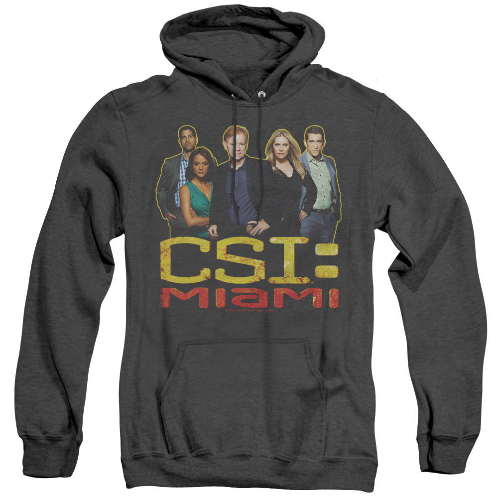 Csi Miami The Cast In Black Heather Mens Hoodie Black