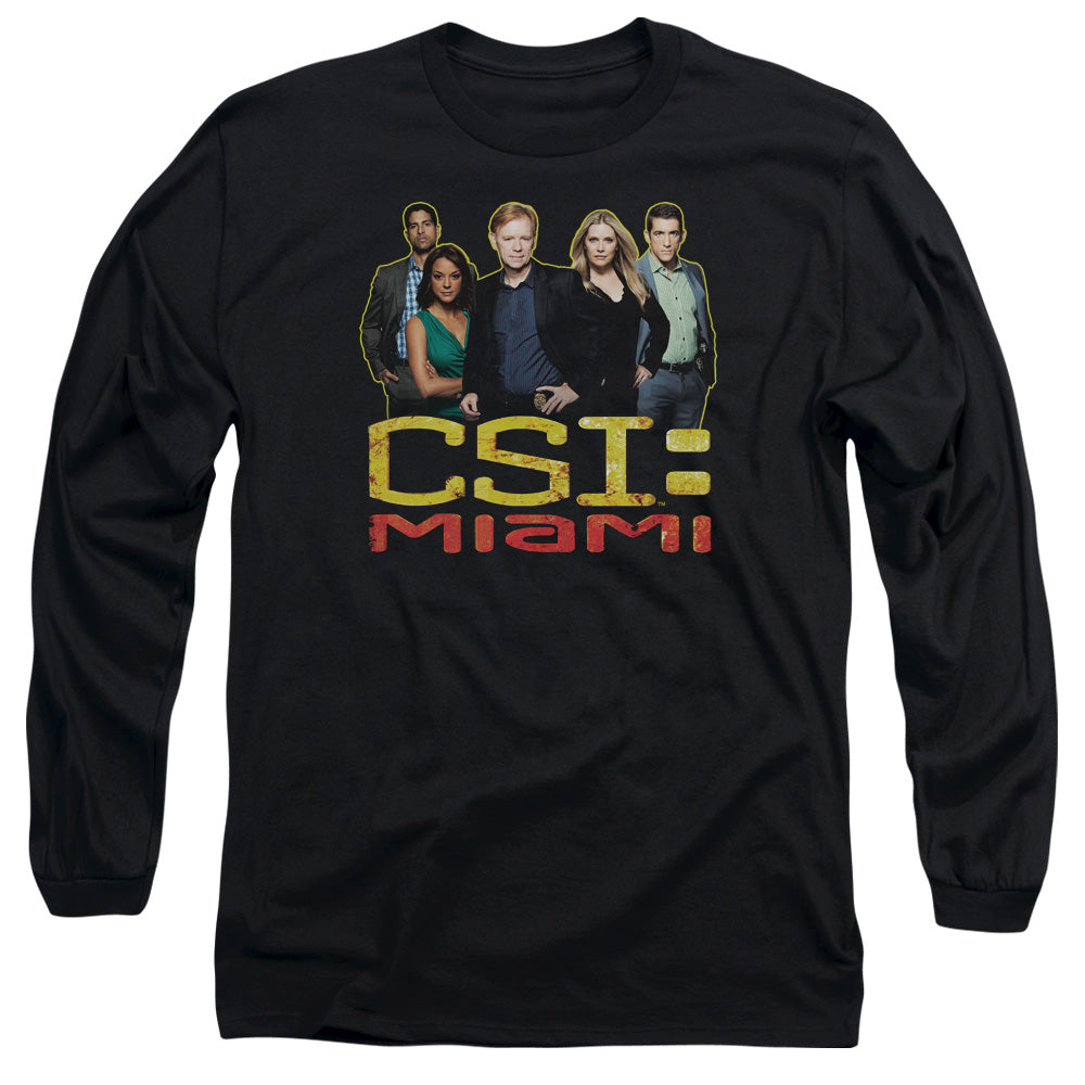 Csi Miami The Cast In Black Mens Long Sleeve Shirt Black Officially Licensed