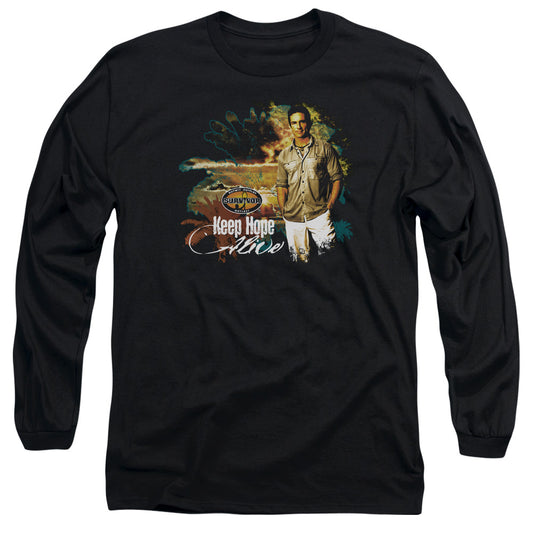 Survivor Keep Hope Alive Mens Long Sleeve Shirt Black Officially Licensed