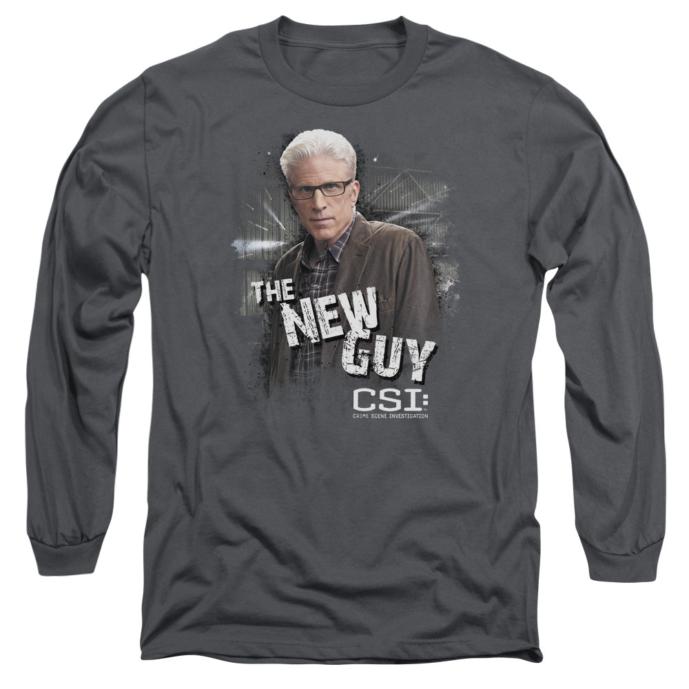Csi The New Guy Mens Long Sleeve Shirt Charcoal Officially Licensed