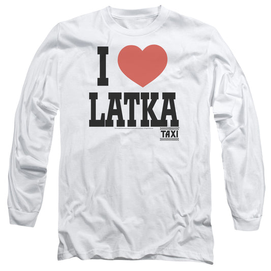 Taxi I Heart Latka Mens Long Sleeve Shirt White Officially Licensed
