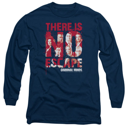 Criminal Minds No Escape Mens Long Sleeve Shirt Navy Officially Licensed