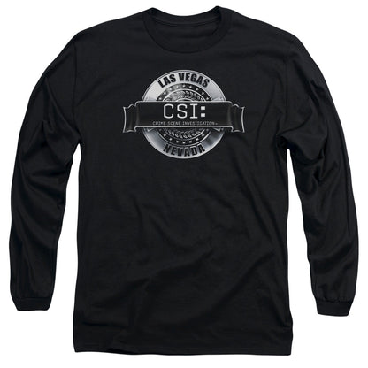Csi Rendered Logo Mens Long Sleeve Shirt Black Officially Licensed