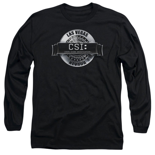 Csi Rendered Logo Mens Long Sleeve Shirt Black Officially Licensed