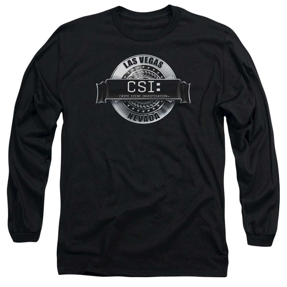 Csi Rendered Logo Mens Long Sleeve Shirt Black Officially Licensed