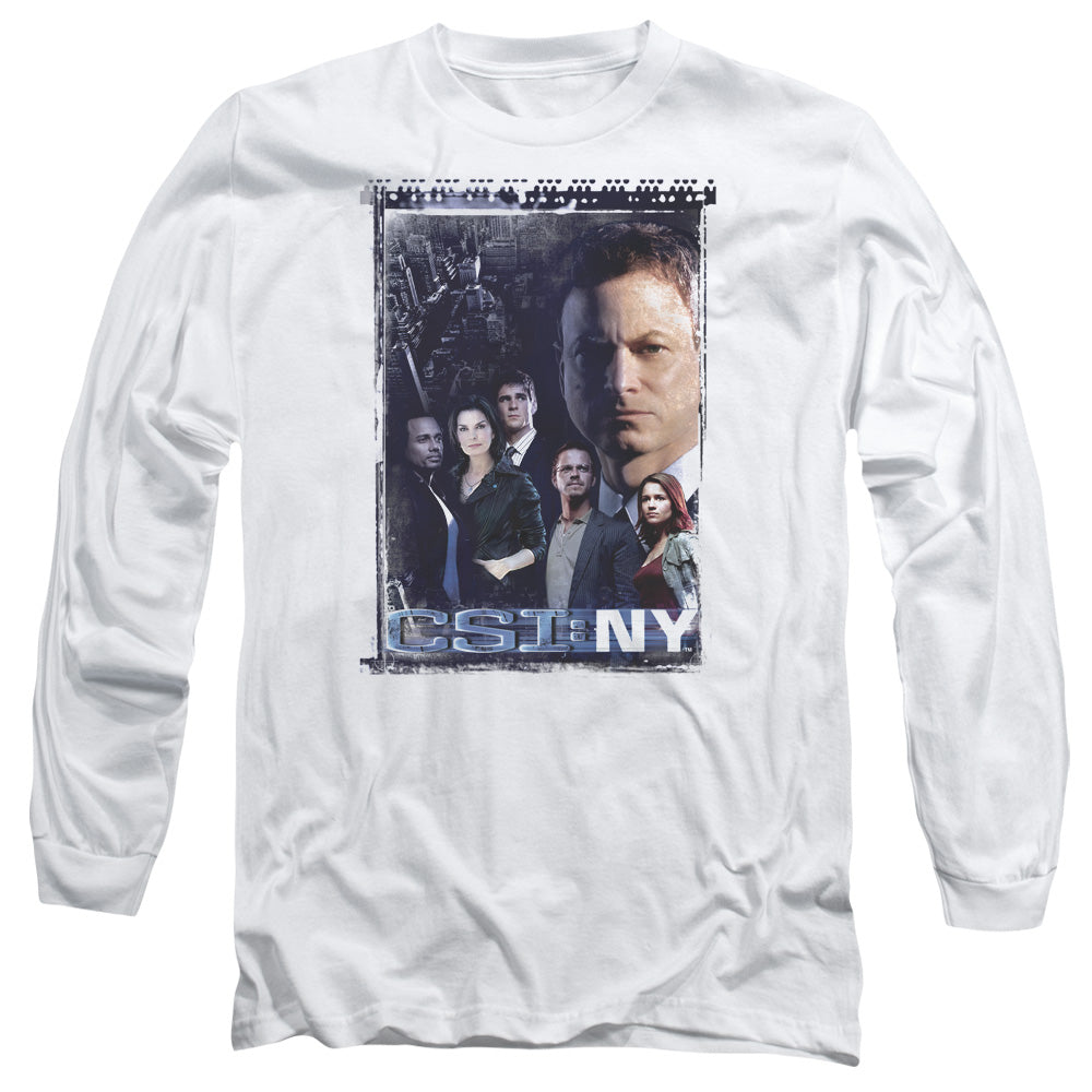 Csi Ny Watchful Eye Mens Long Sleeve Shirt White Officially Licensed