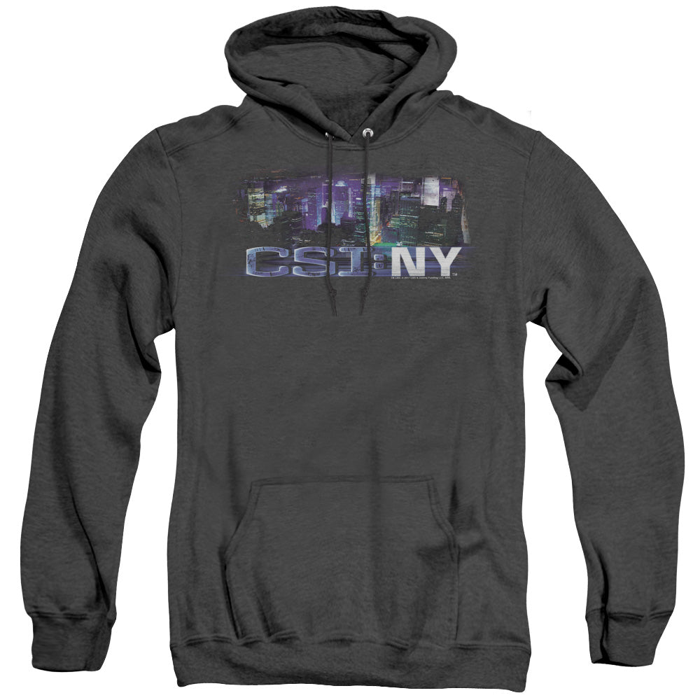 Csi Ny Never Rests Heather Mens Hoodie Black