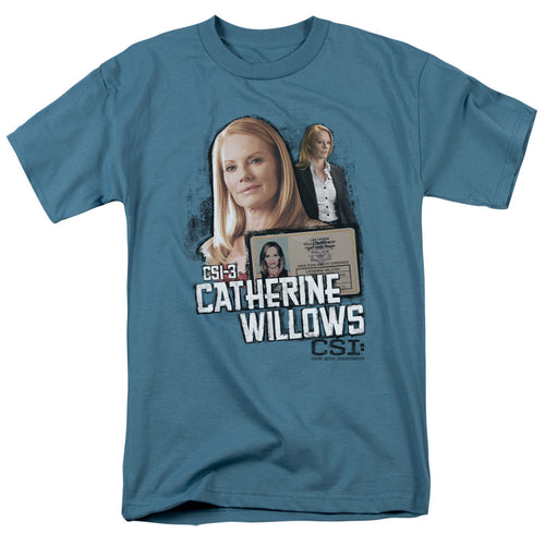 Csi Catherine Willows Mens T Shirt Slate