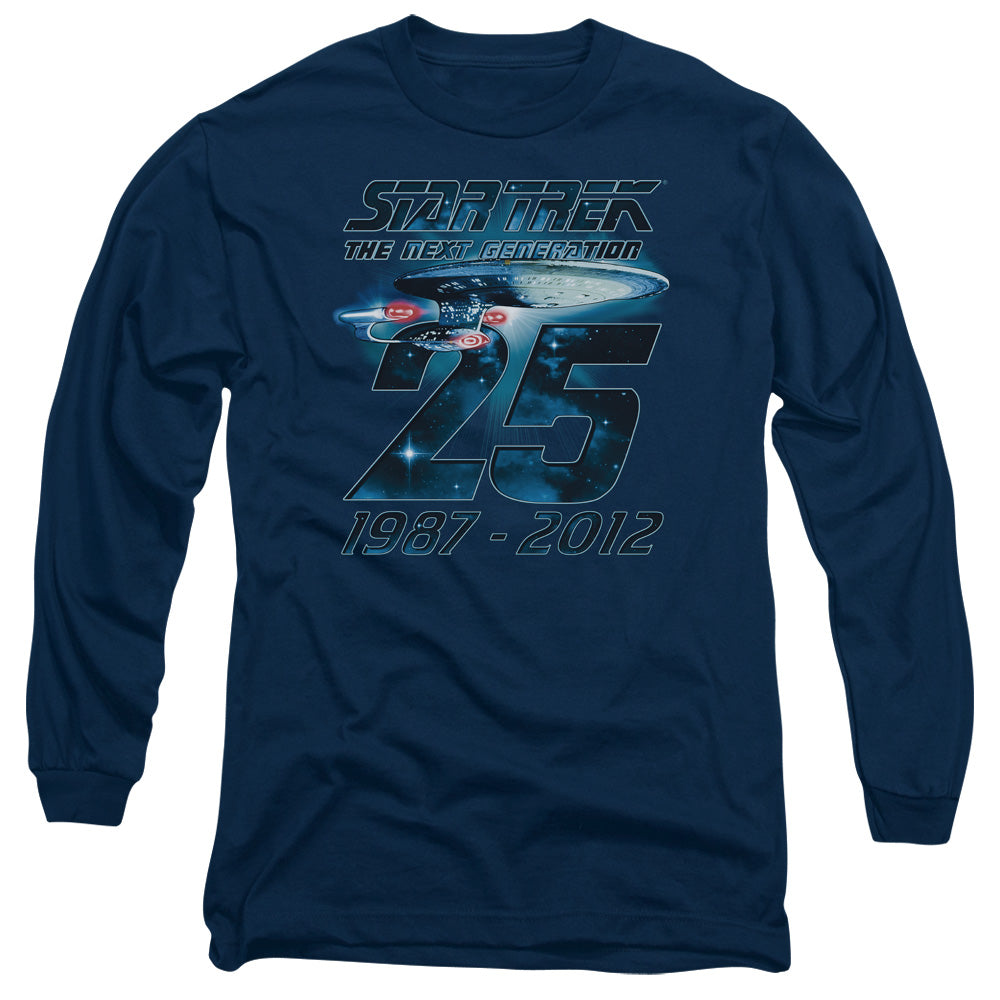 Star Trek Enterprise 25 Mens Long Sleeve Shirt Navy Officially Licensed