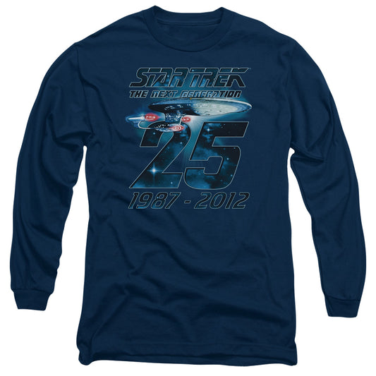 Star Trek Enterprise 25 Mens Long Sleeve Shirt Navy Officially Licensed