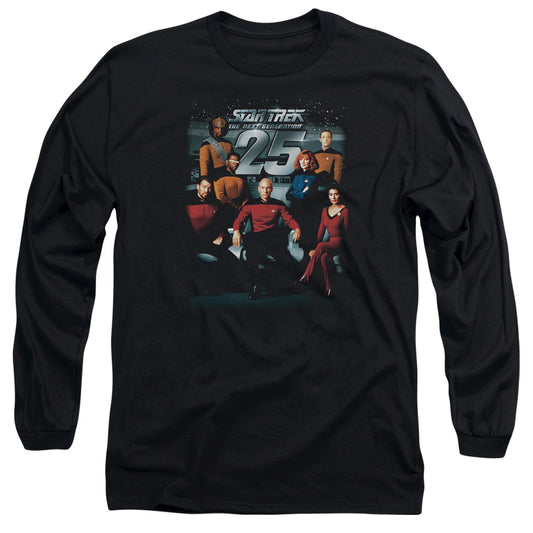 Star Trek 25Th Anniversary Crew Mens Long Sleeve Shirt Black Officially Licensed