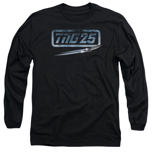 Star Trek Tng 25 Enterprise Mens Long Sleeve Shirt Black Officially Licensed