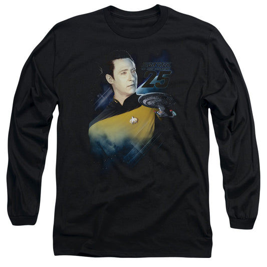 Star Trek Data 25Th Mens Long Sleeve Shirt Black Officially Licensed