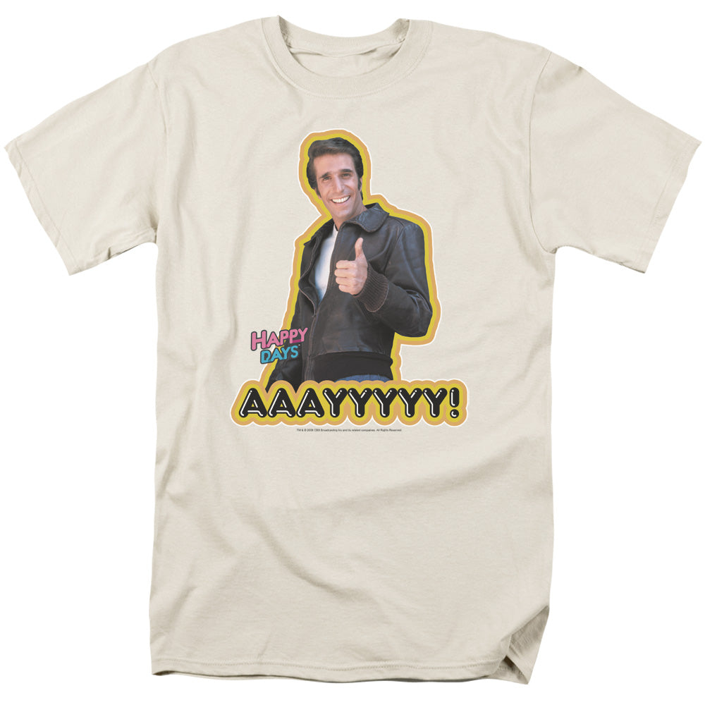 Happy Days Aaayyyyy Mens T Shirt Sand