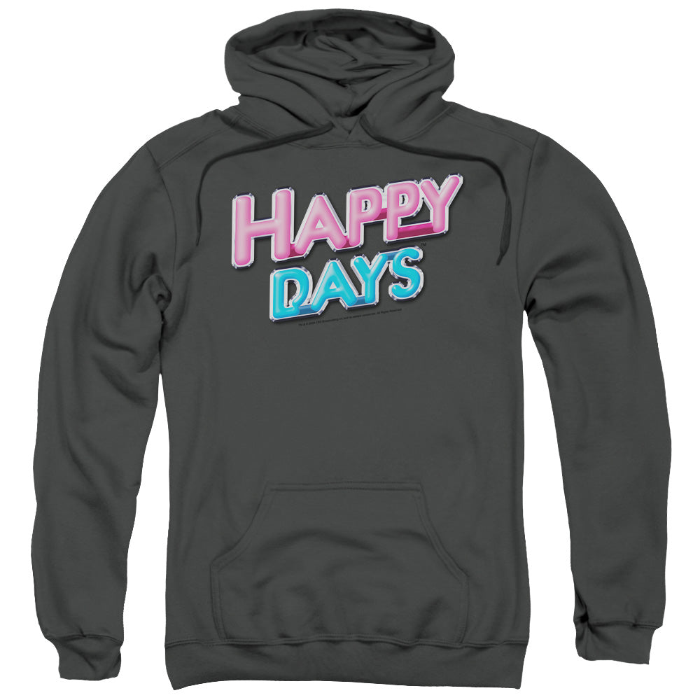 Happy Days Happy Days Logo Mens Hoodie Charcoal