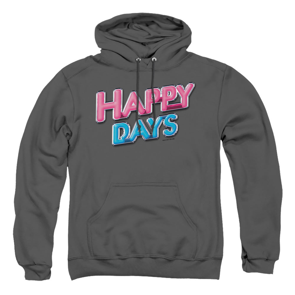 Happy Days Happy Days Logo Mens Hoodie Charcoal