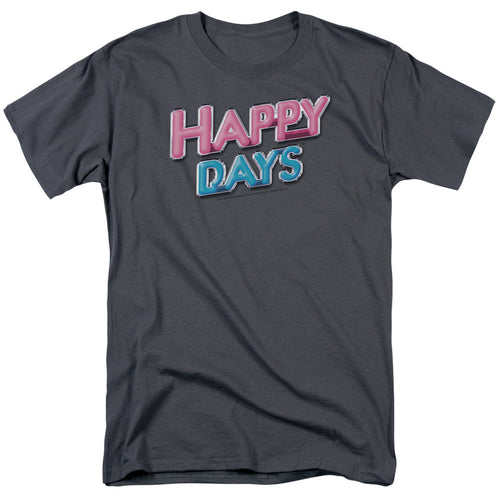 Happy Days Happy Days Logo Mens T Shirt Charcoal
