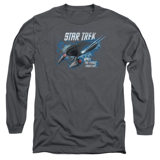 Star Trek The Final Frontier Mens Long Sleeve Shirt Charcoal Officially Licensed