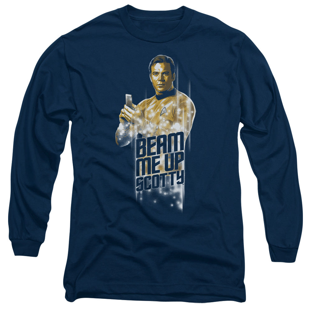 Star Trek Beam Me Up Mens Long Sleeve Shirt Navy Officially Licensed
