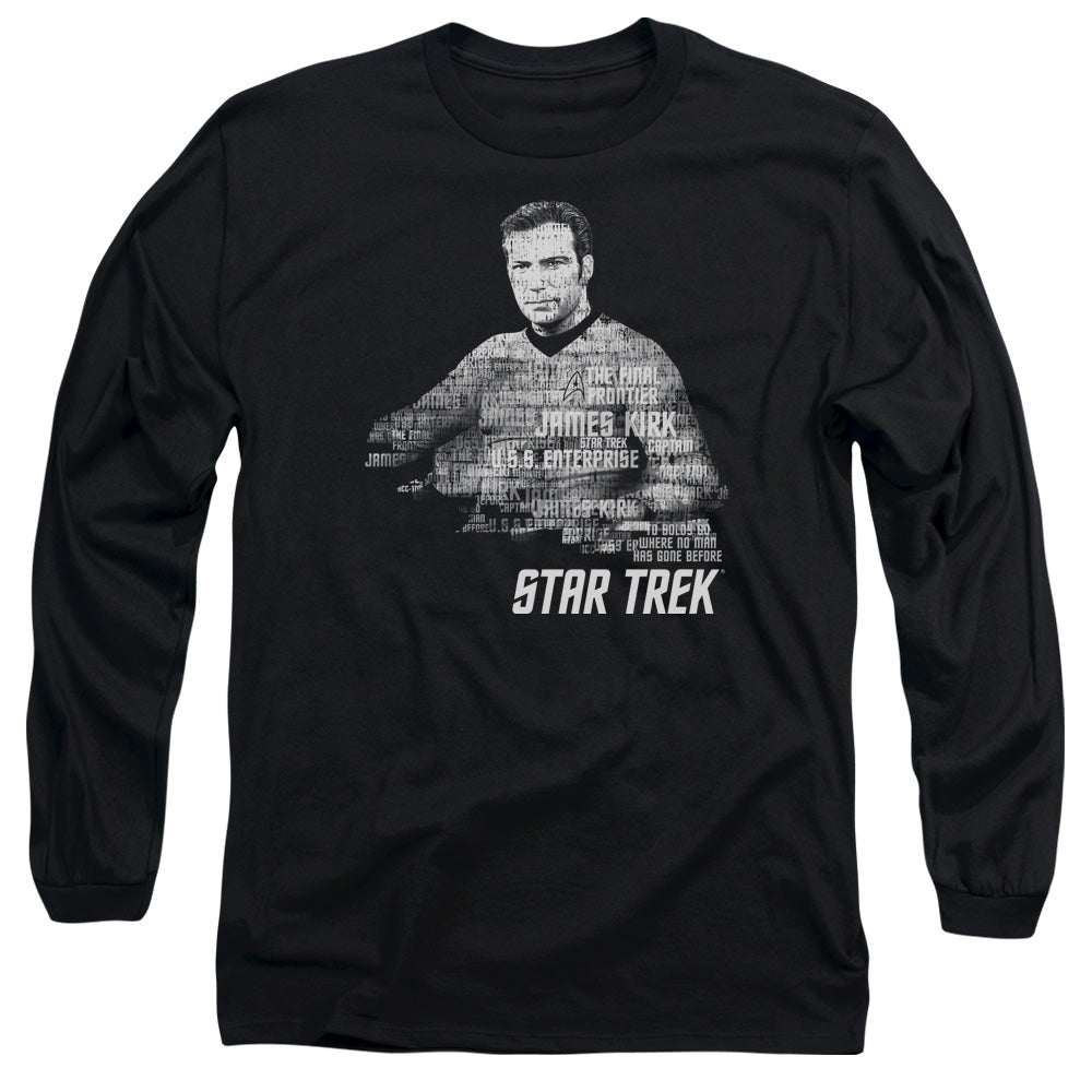Star Trek Kirk Words Mens Long Sleeve Shirt Black Officially Licensed