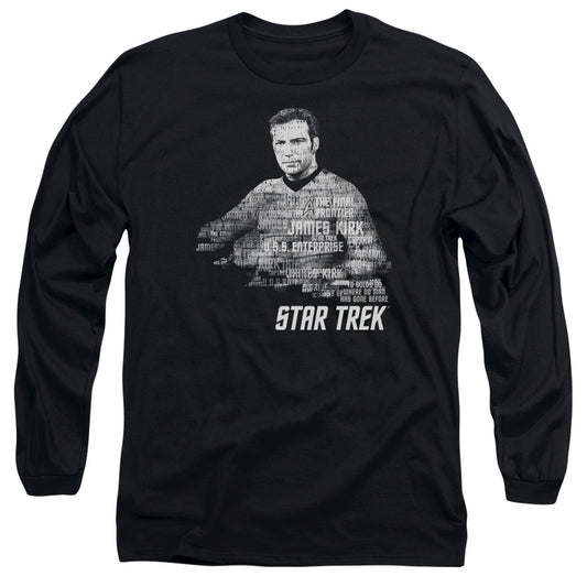 Star Trek Kirk Words Mens Long Sleeve Shirt Black Officially Licensed