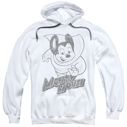 Mighty Mouse Mighty Sketch Mens Hoodie White