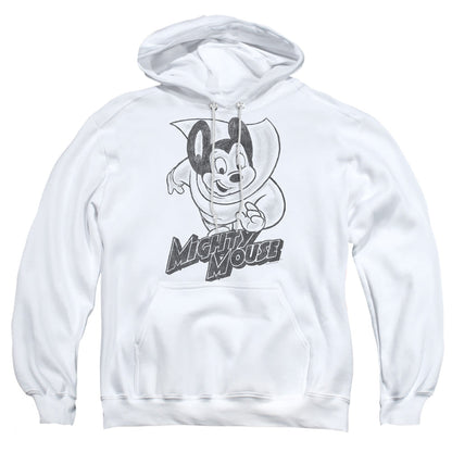 Mighty Mouse Mighty Sketch Mens Hoodie White