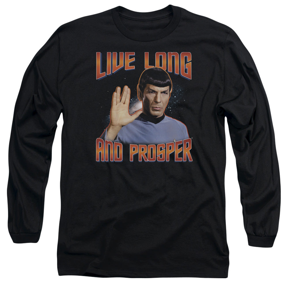 St Original Live Long And Prosper Mens Long Sleeve Shirt Black Officially Licensed