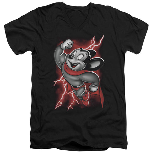 Mighty Mouse Mighty Storm Mens Slim Fit V-Neck T Shirt Black