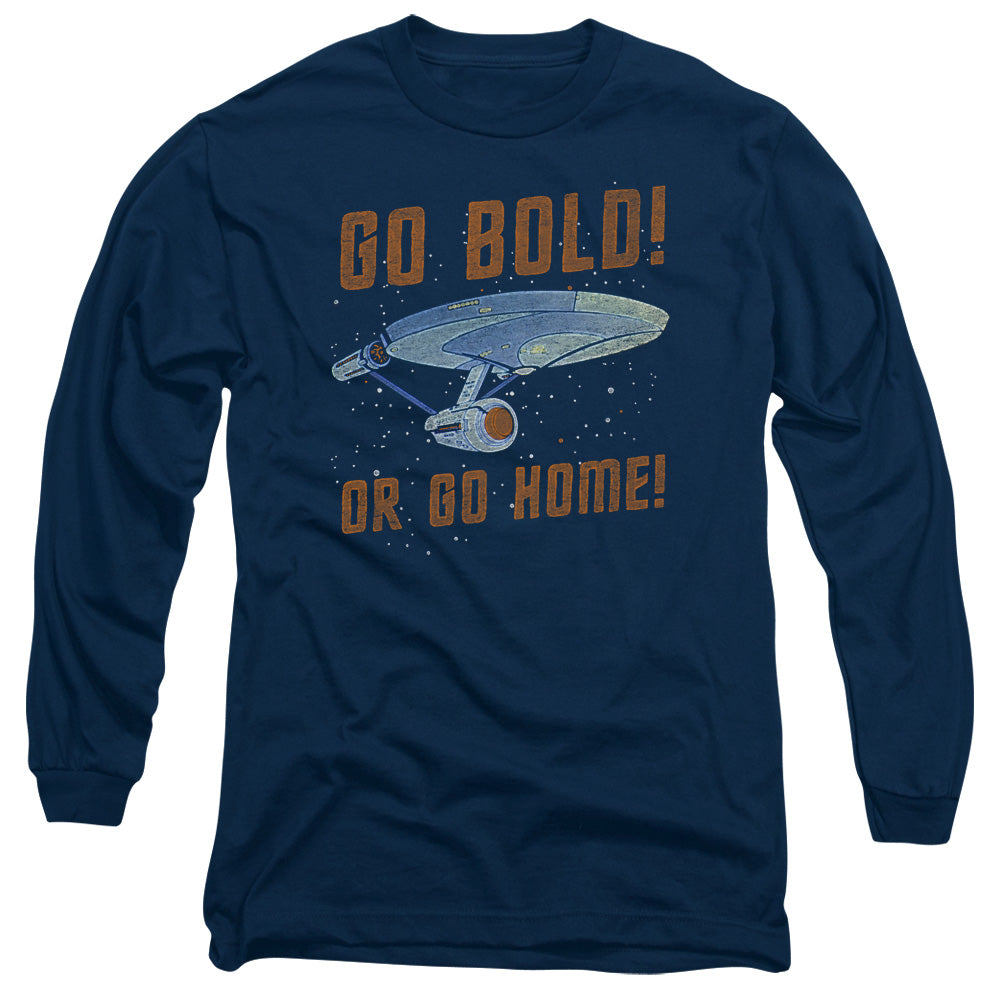 Star Trek Go Bold Mens Long Sleeve Shirt Navy Officially Licensed