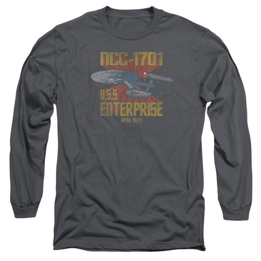 Star Trek Ncc1701 Mens Long Sleeve Shirt Charcoal Officially Licensed