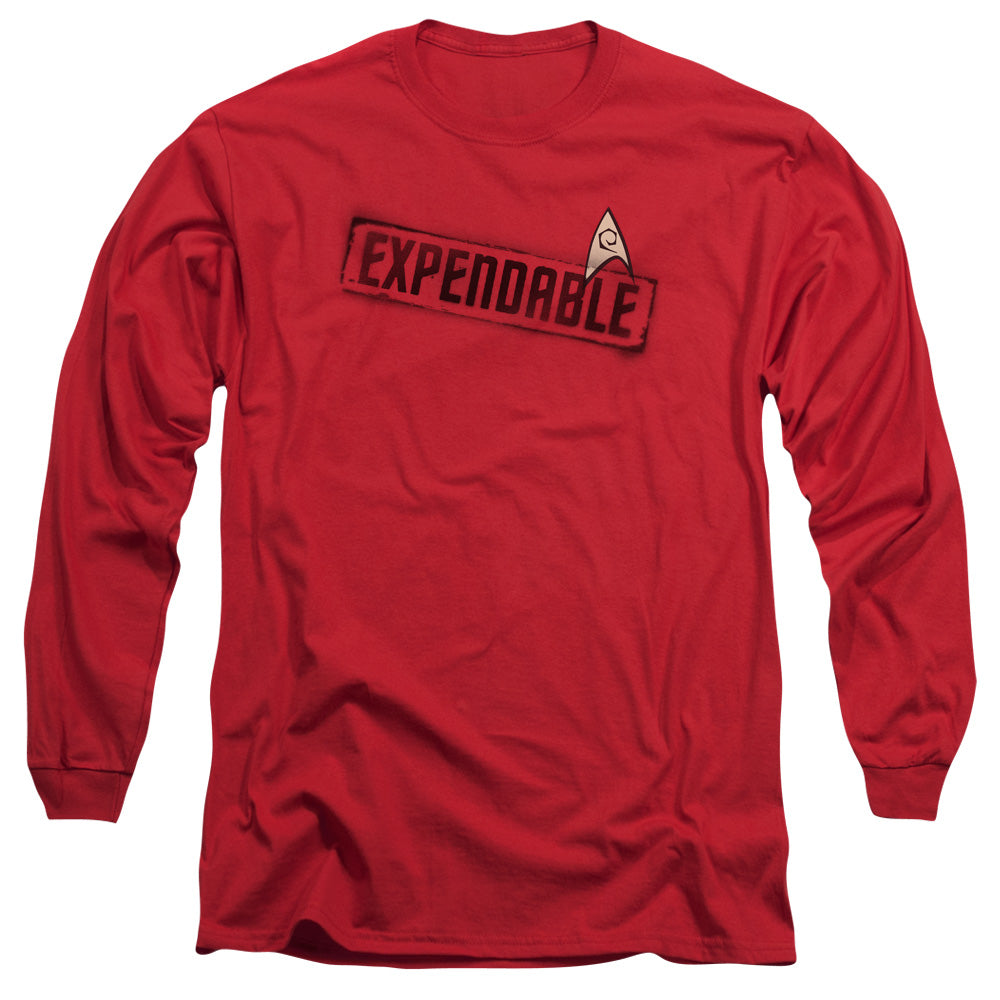 Star Trek Expendable Mens Long Sleeve Shirt Red Officially Licensed