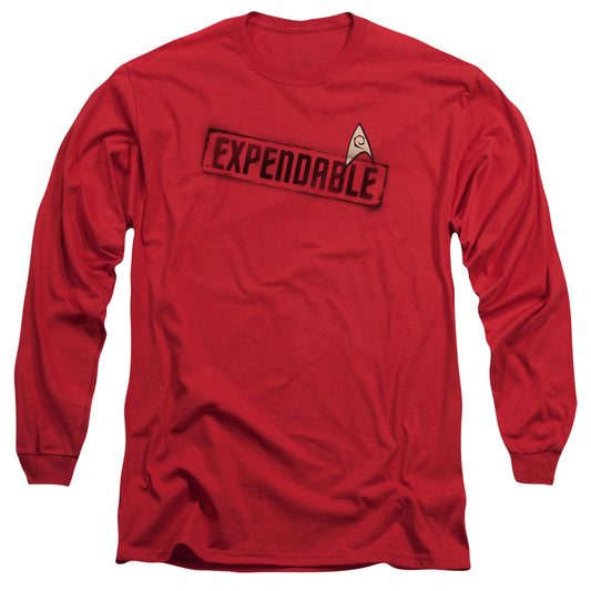 Star Trek Expendable Mens Long Sleeve Shirt Red Officially Licensed