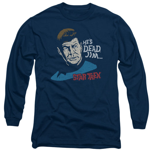Star Trek Hes Dead Jim Mens Long Sleeve Shirt Navy Officially Licensed