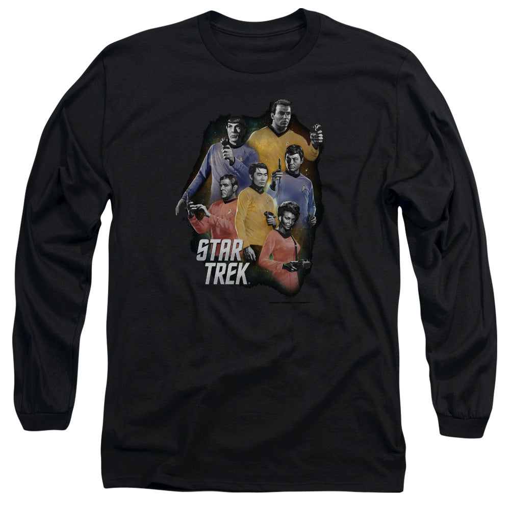 Star Trek Galaxy Glow Mens Long Sleeve Shirt Black Officially Licensed