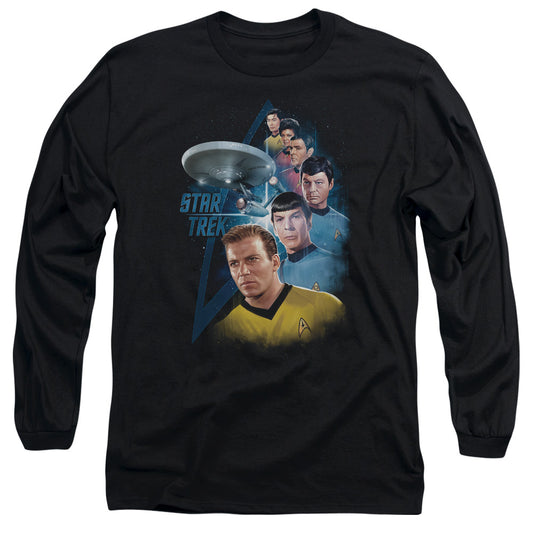 Star Trek Among The Stars Mens Long Sleeve Shirt Black Officially Licensed