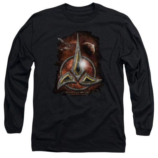 Star Trek Klingon Crest Mens Long Sleeve Shirt Black Officially Licensed