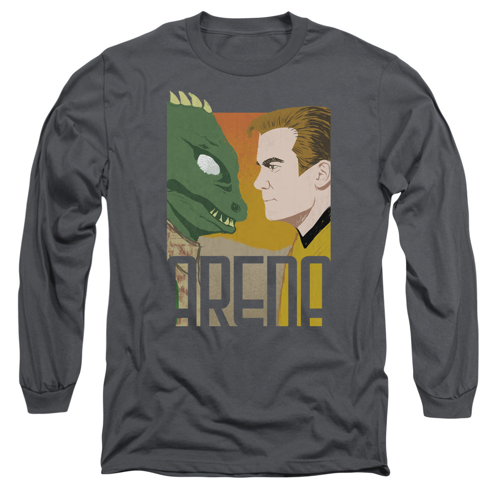 Star Trek Arena Mens Long Sleeve Shirt Charcoal Officially Licensed