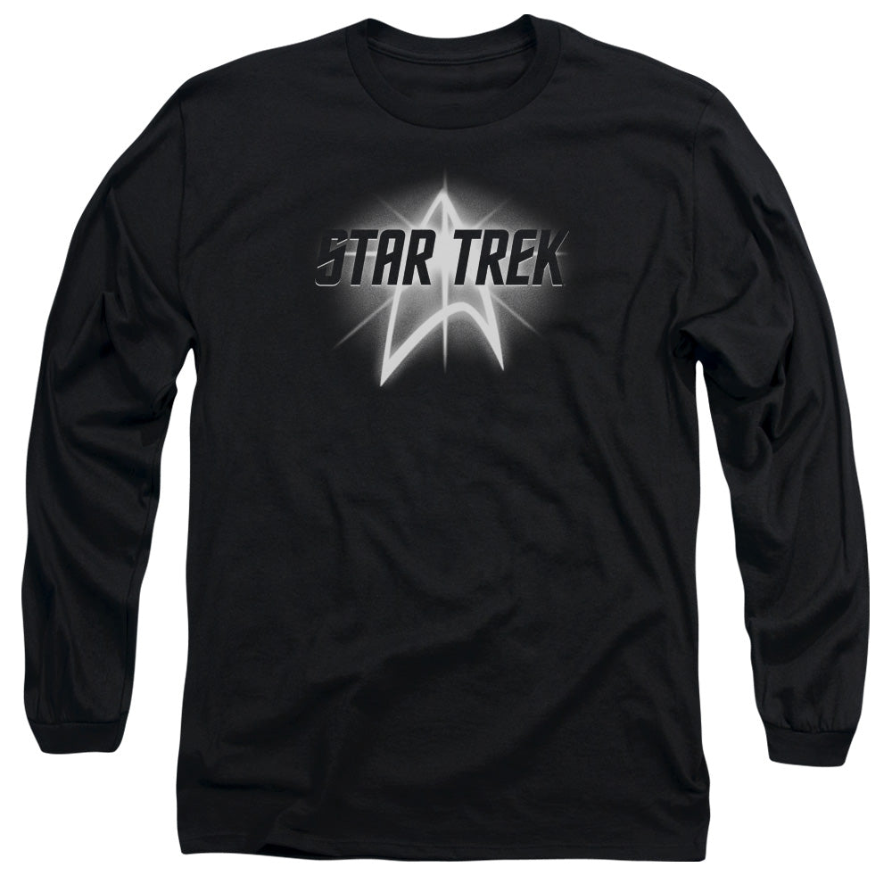 Star Trek Glow Logo Mens Long Sleeve Shirt Black Officially Licensed