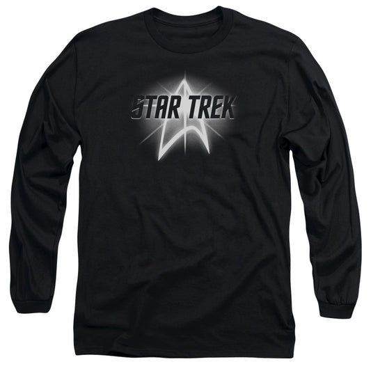 Star Trek Glow Logo Mens Long Sleeve Shirt Black Officially Licensed