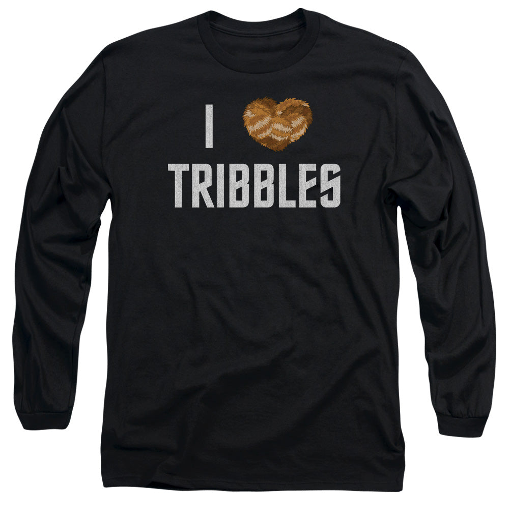 Star Trek I Heart Tribbles Mens Long Sleeve Shirt Black Officially Licensed