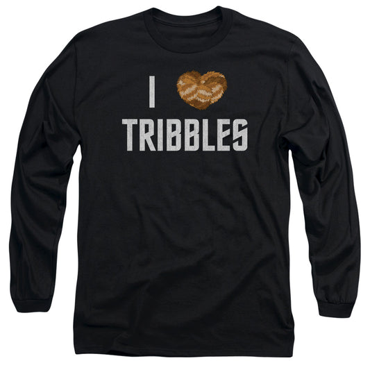 Star Trek I Heart Tribbles Mens Long Sleeve Shirt Black Officially Licensed