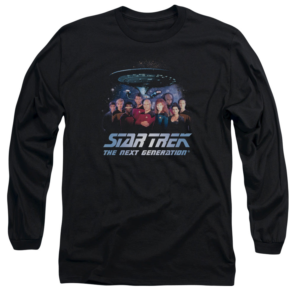 Star Trek Space Group Mens Long Sleeve Shirt Black Officially Licensed