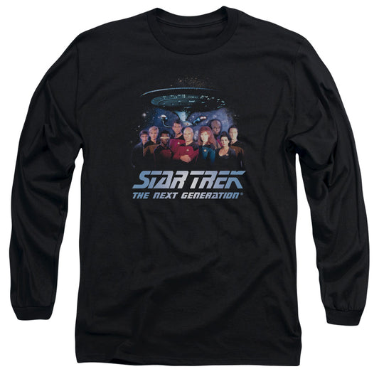 Star Trek Space Group Mens Long Sleeve Shirt Black Officially Licensed