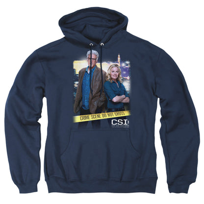 Csi Do Not Cross Mens Hoodie Navy