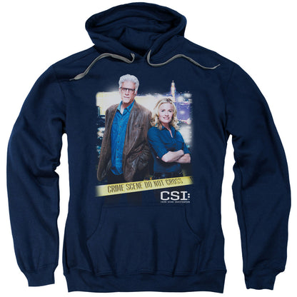 Csi Do Not Cross Mens Hoodie Navy