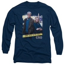 Load image into Gallery viewer, Csi Do Not Cross Mens Long Sleeve Shirt Navy Officially Licensed
